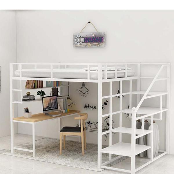 Student Dormitory Bunk Bed with Desk and Storage