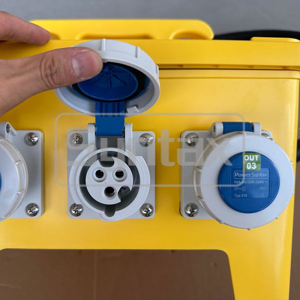 IP67 Waterproof Portable Power Distribution Board 63A/5P with Polycarbonate Resin Construction