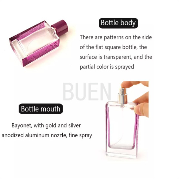 Bouteille de parfum en verre d'emballage cosmétique avec baïonnette Climp13mm de couverture en plastique de couleur
