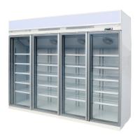 Refrigerador de cristal de enfriamiento de la exhibición de la puerta de la fan con las luces LED verticales internas