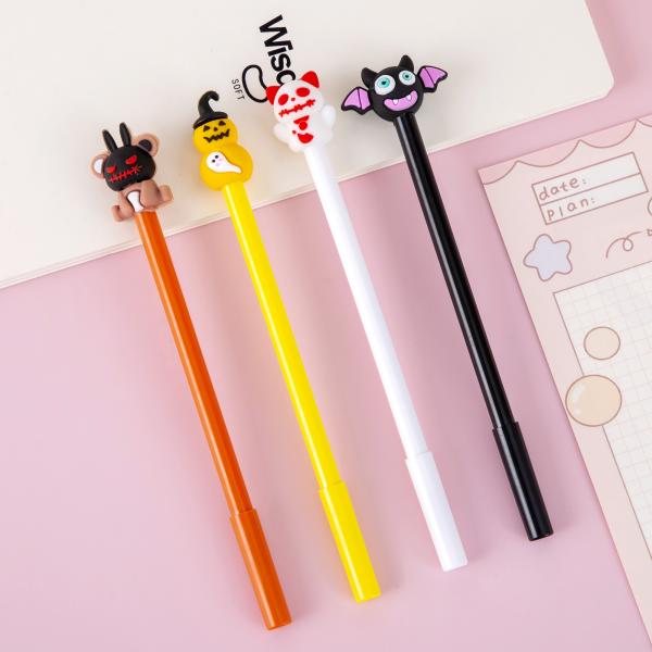 Creative Halloween Theme Gel Pen 0.5mm Cartoon Pumpkin Bat Ghost Gift Gel Pen