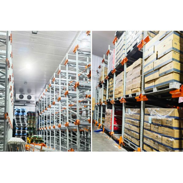 Two Way Radio Shuttle Racking Pallet Runner Rack System For Cold Storage Cold Chain