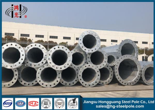 10 - 500kv Galvanized Steel Pole Electrical Power Pole Transmission Tower