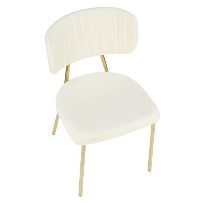 Velvet Upholstered Gold Metal Legs Leisure Chairs For Cafe H81*W46*D46*CM