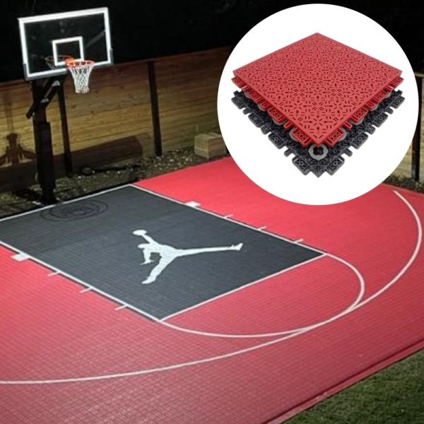 Interlocking Basketball Court Tiles 340x340x18mm PP 10-Year Warranty