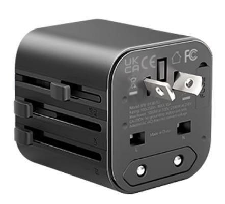 便利で軽量なユニバーサル4-in-1電源アダプター US/EU/UK/オーストラリアのソケットに対応 270g