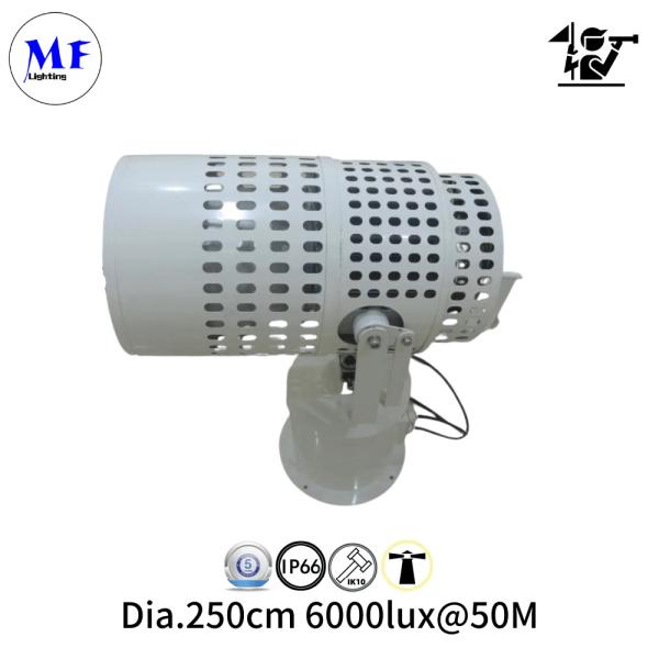 2.5° Feixe 500W IP66 Luz de busca LED 316L Lâmpadas de aço inoxidável 300W/400W/500W/600W