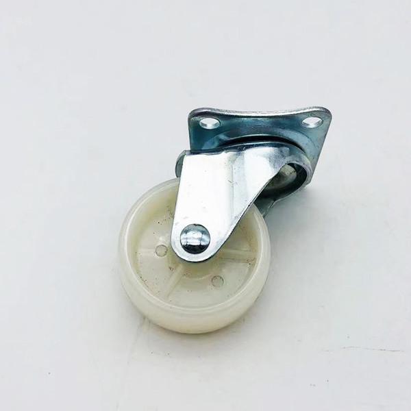 2 Inch 50mm White PP Wheel Plain Bearing Swivel Plate Caster With Brake