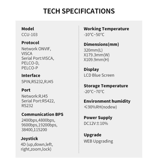 Function IP PTZ Camera Control DAIPU 4D Joystick for Conference Live HD-MI USB Controller