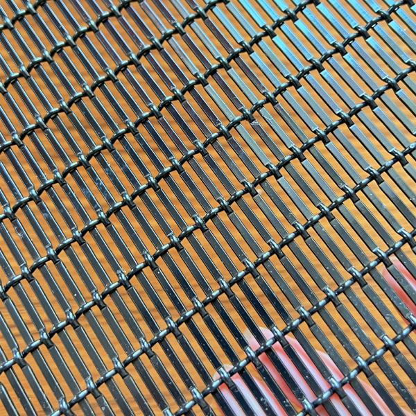 Facade Stainless Steel Architectural Mesh Metal Woven Wire Spray Black For Decorative Fence
