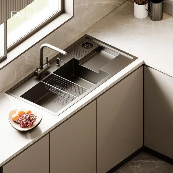 Кухонные шкафы Фабрика Белый блестящий без рамы MDF Древесина RTA Модульные лаковые кухонные шкафы