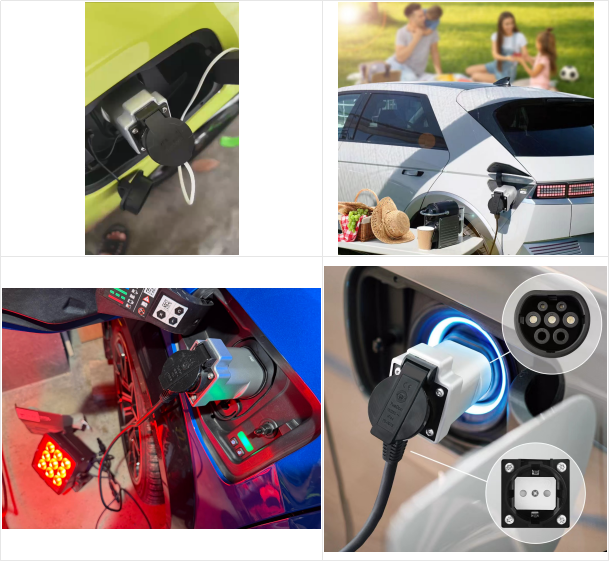 Type 2 V2L Discharge Adapter Schuko UK Socket for MG Hyundai BYD MG ZS MG5 MG4 Zeekr DongFeng Nammi Box Jaecoo 7 PHEV
