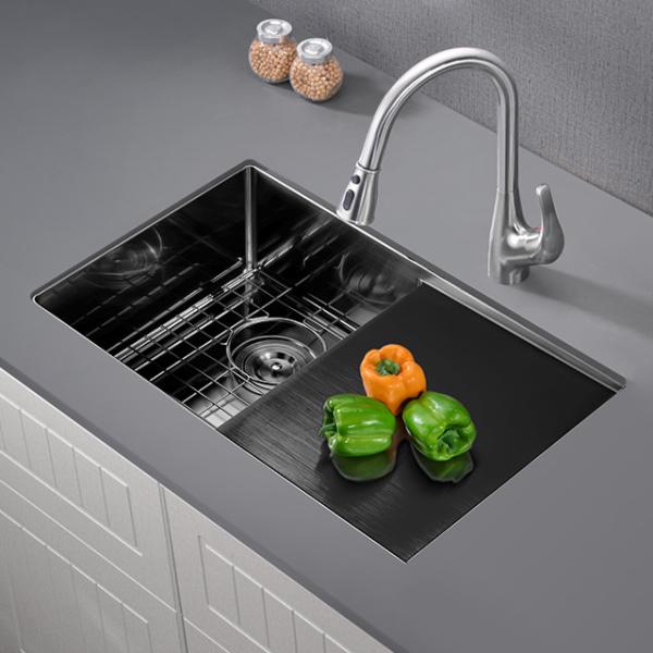 18 banca da cozinha de aço inoxidável do dissipador 304 de Undermount do calibre com placa do dreno