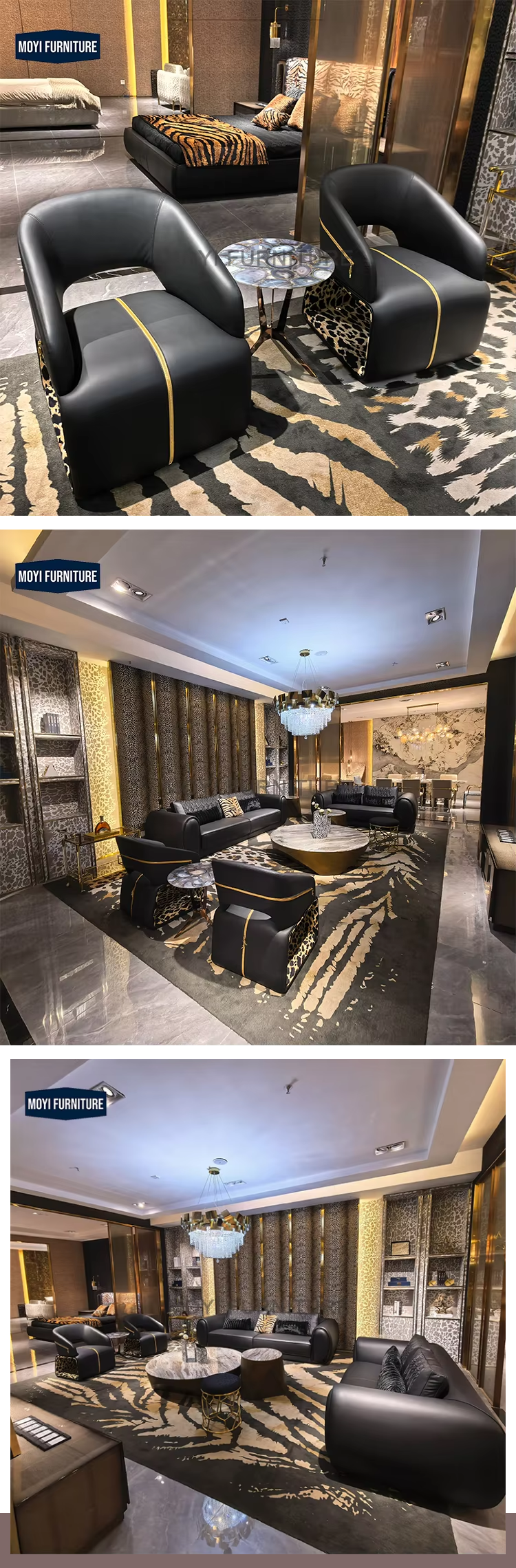 Customization Huge Italian Modern Sectional Sofa Couch Living Room Leather Luxury Sectional Sofa