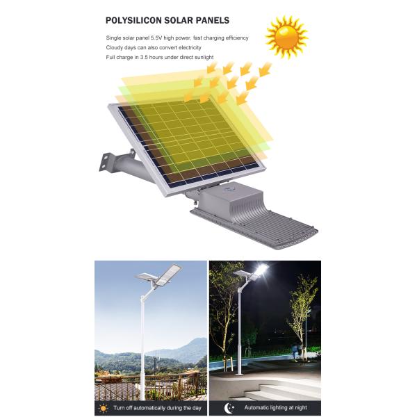 400W Gray Commercial Solar Roadway Lights 30000mAh Battery For Courtyard
