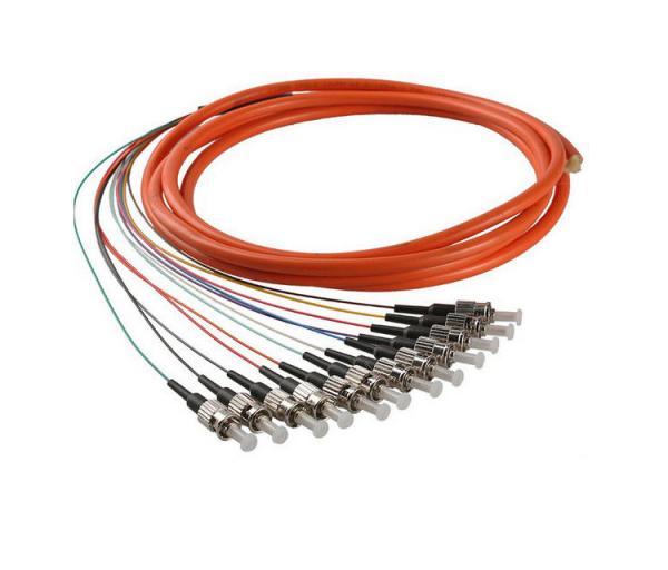 Custom 12 Core Fiber Optical Breakout Pigtail Patch Cord FCPC Connector