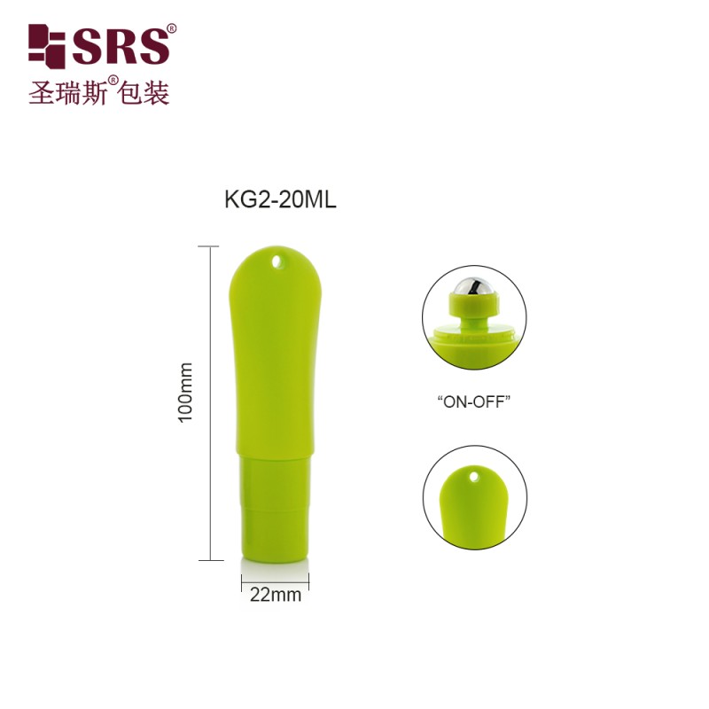 20ml HDPE Tube Shape Roll‑on Bottle Empty Plastic Roller Ball Container For Essential Oil
