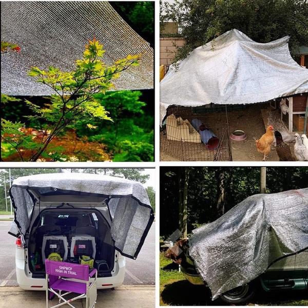 Outdoor Shading Net Agriculture Metal Aluminum Foil Shade Sails & Enclosure Nets for Parking Garden with Silver Eyelet