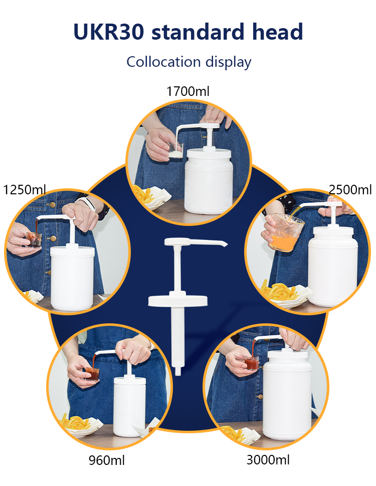 Насос распределителя соуса головы Std с пластмасовым контейнером 2500ml