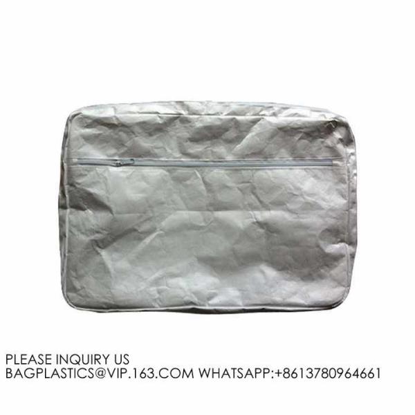 New Fashion Style Untearable Tyvek Zipper Cosmetic Bag New style quality black color tyvek zipper pouch packaging