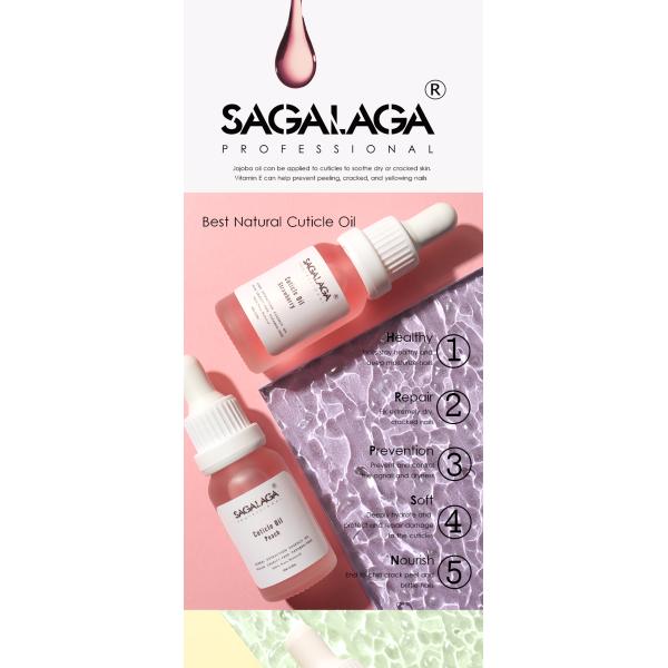 SAGALAGA Récipient de bouteille d'huile à cuticules vide écologique personnalisé pour l'huile à ongles et l'huile à cuticules