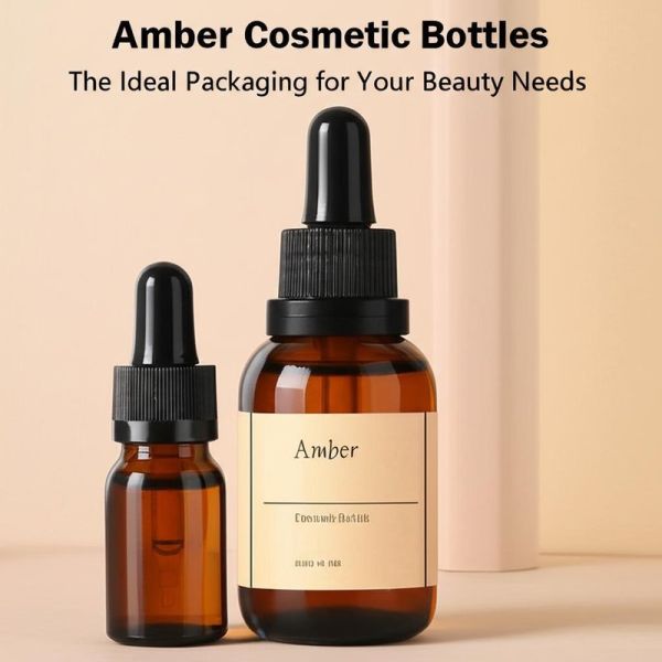 Round Amber Cosmetic Bottles The Ideal Packaging for Your Beauty Needs