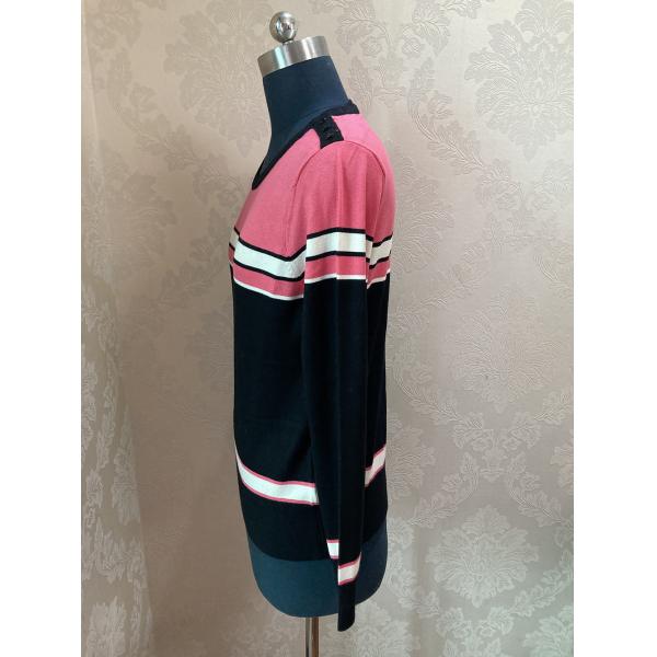 Stockpapa 2 Colors Casual Ladies Striped Sweater For Winter