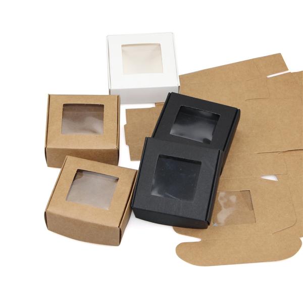 Kraft paper transparent packaging box for handmade soap