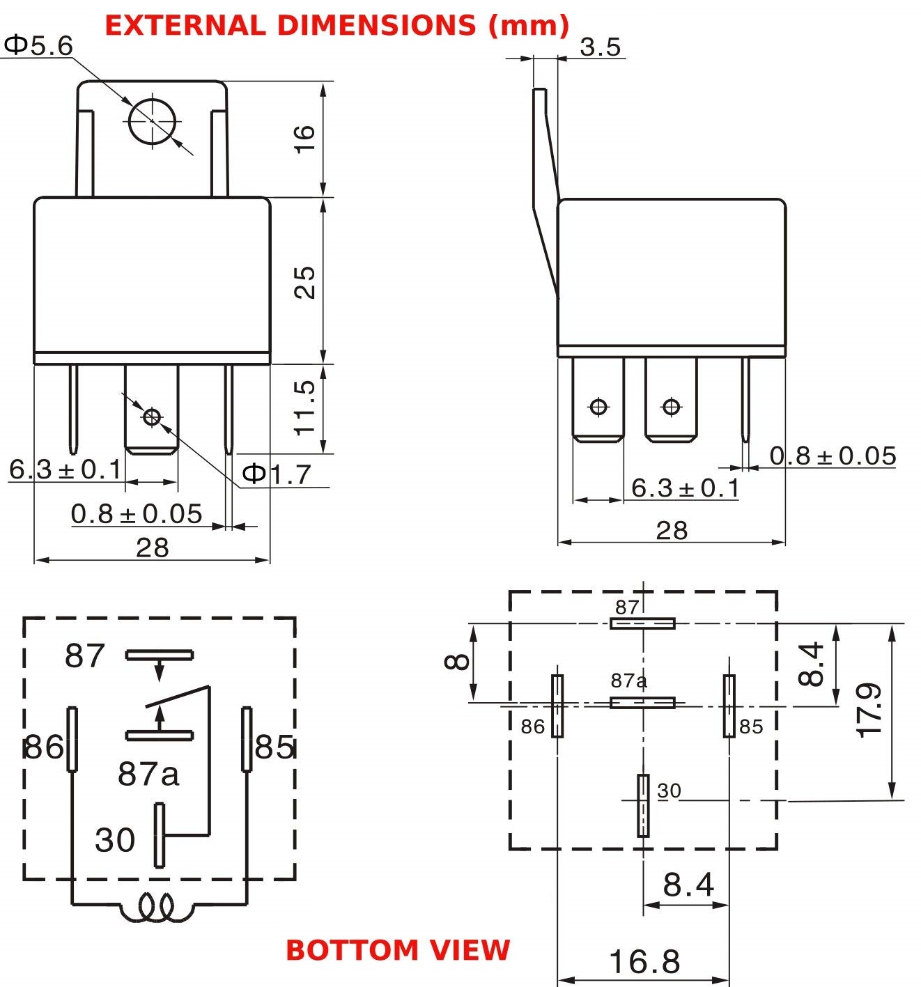 Высокие сосны электрического реле 12v 5 Amp автоматические 8-97063441-1 8-97063441-0