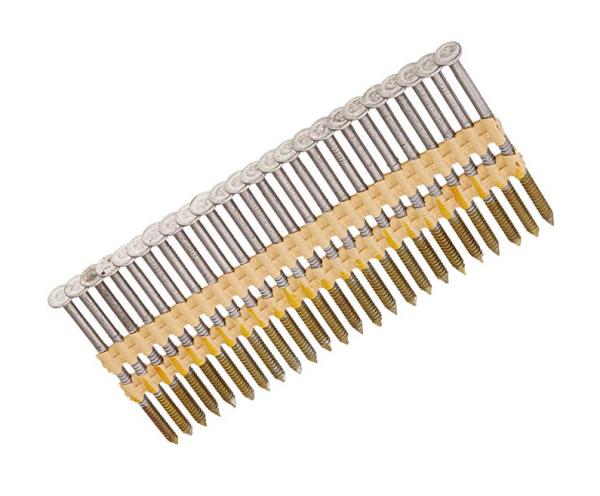 Galvanized Smooth Shank Plastic Strip Nails Round Head Founded 1 Degree 3-14 x 0.131