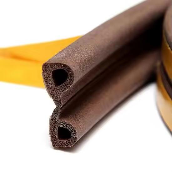 Soundproofing D Type Sponge Rubber Foam Epdm Door Edging Self-adhesive Seal Strip