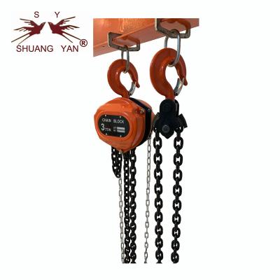KINGLONG 55-YEAR History Good Sale Red Color Manual Lifting Chain Hoist 3T*3M HSZ-CA