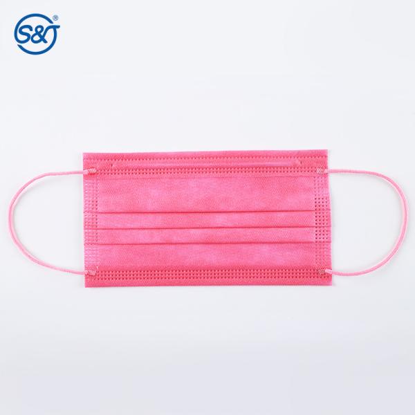 S&J Protective Pure Pink Disposable Medical Face Mask Surgical Cotton Ear Loop Daily Use Hospital Food Industry Dental Salon