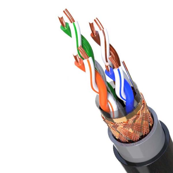 4P Twisted Pair Blue Cat6 Shielded Cable 305m Indoor 0.52mm To 0.58mm