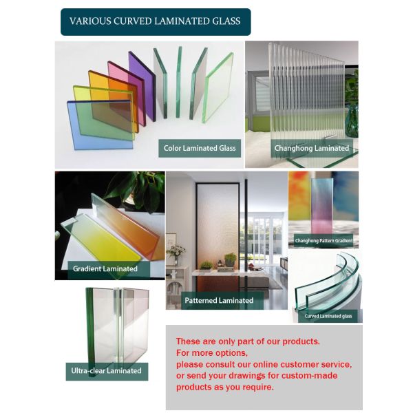 OEM Custom Curved Tempered Safety Glass, 10mm & 12mm for Construction Use