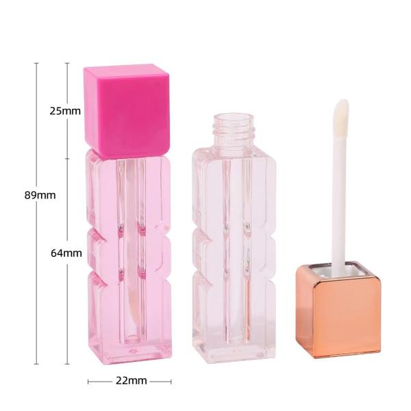 Tubo irregular de esmalte labial de 3,5 ml con cepillo de varios colores