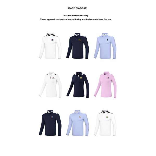 Men's High Stretch Polyester Spandex Golf Long Sleeve Top OEM Custom Sport Apparel