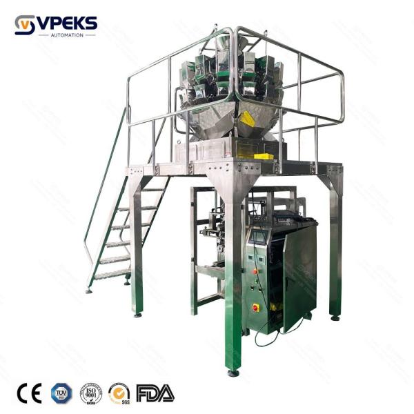 High Speed Multihead Weigher Packing Machine With Double Belts Pull Film