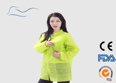 Medical Disposable Visitor Coats Non Woven Long Sleeve Without Pockets