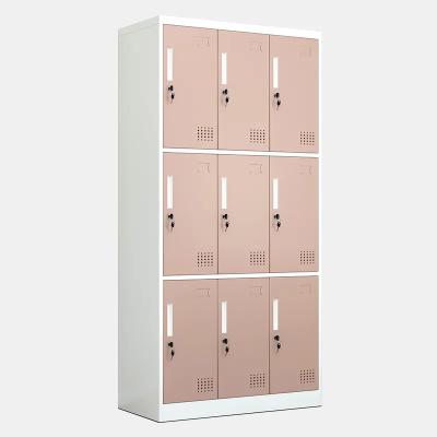 9 Door Compartment Small Metal Locker Wardrobe Staff Gym School For Changing Room