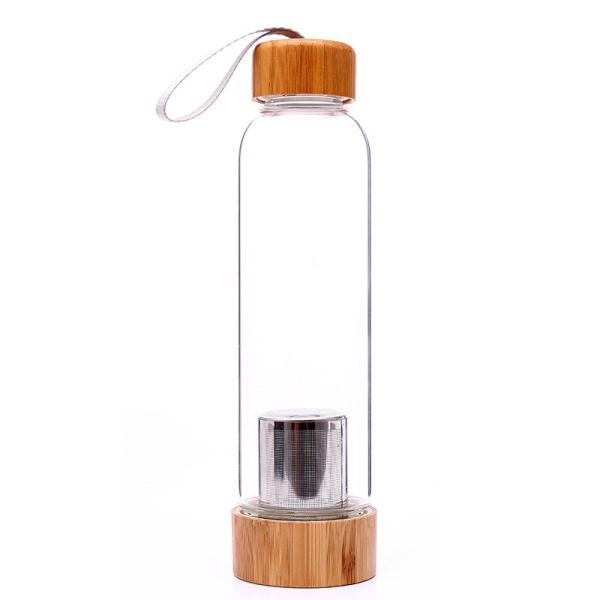 Portable Tea Infuser Travel Unbreakable Glass Water Bottle With Filter