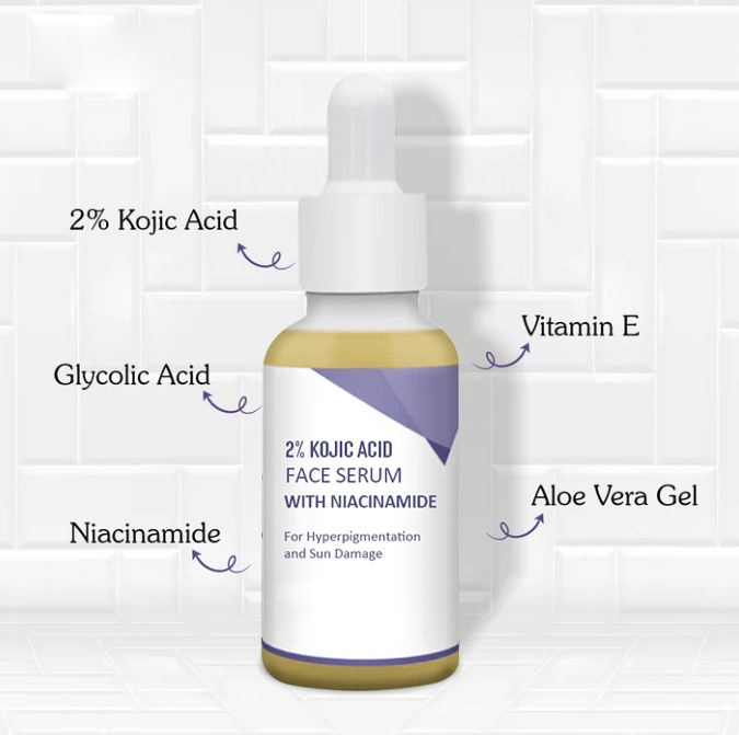 OEM ODM Brand Facial Skincare Serum Kojic Acid Niacinamide Glycolic Acid Brightens Skin Color Facial Serum Korean Skincare Products