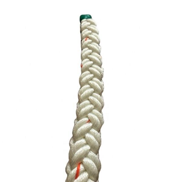 White 8 Strand Polyester Rope 25mm - 160mm Mooring Tow Line For Boat