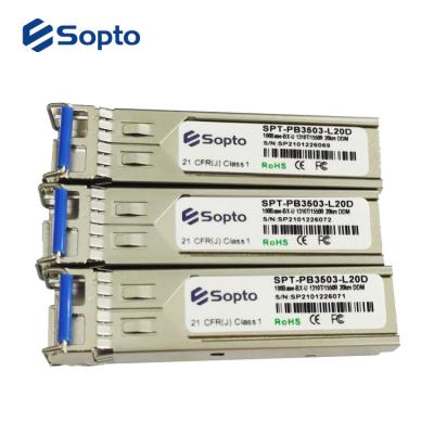 20km Lc Fiber Optic sfp module single mode 1310nmTx 1550nmRx Bidi