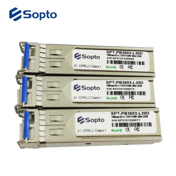 20km Lc Fiber Optic sfp module single mode 1310nmTx 1550nmRx Bidi