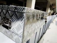 Coche del metal de la caja de herramientas de aluminio de plata del almacenamiento/gabinete adaptables del remolque
