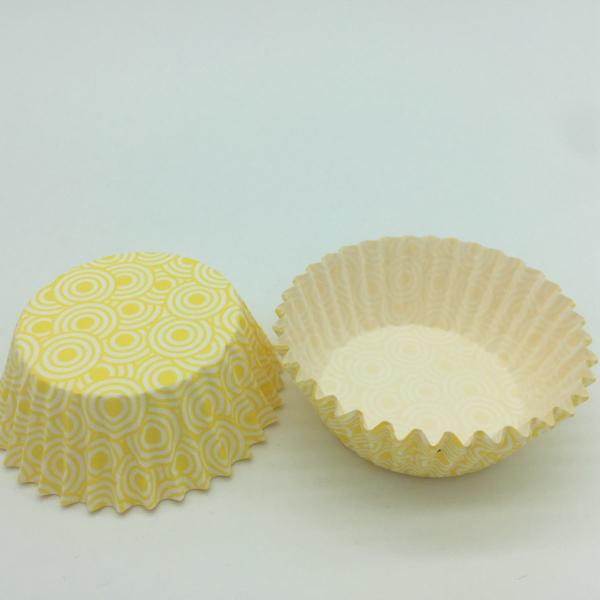 Yellow Cwedding Cupcake Holders , Greaseproof Paper Muffin Cases Cups Wrappers