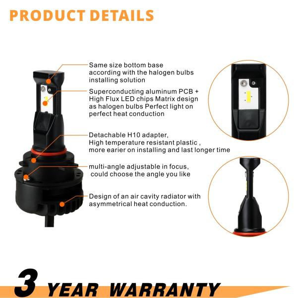 SUFEMOTEC Free Shipping 40w 8000lm Auto Car led headlight lamp 24v 6000K led Headlight h1 h3 h4 H7 h13 H11 9005 9006 H10