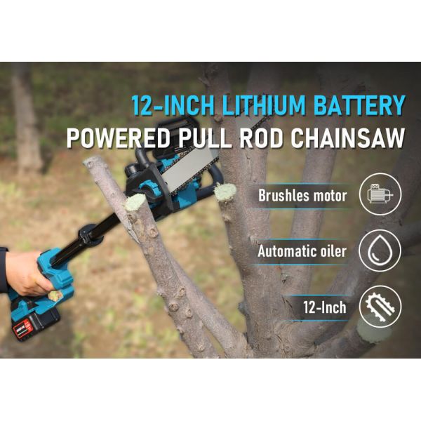 12 Inch 800W Telescopic Electric Pole Chainsaw for Tree Pruning and Garden Cutting