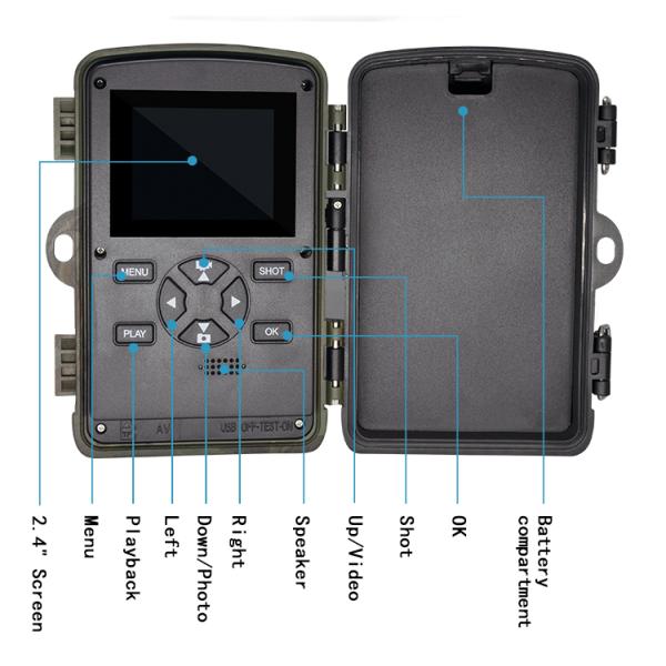 Outdoor 32MP 4K Video 2.4 Inch LCD IP66 Waterproof Night Vision Wildlife Game Hunting Trail Camera Wifi For Hunting